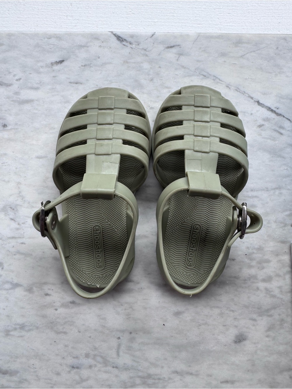 Shooshoos Moss Green Jelly Fisherman Sandals